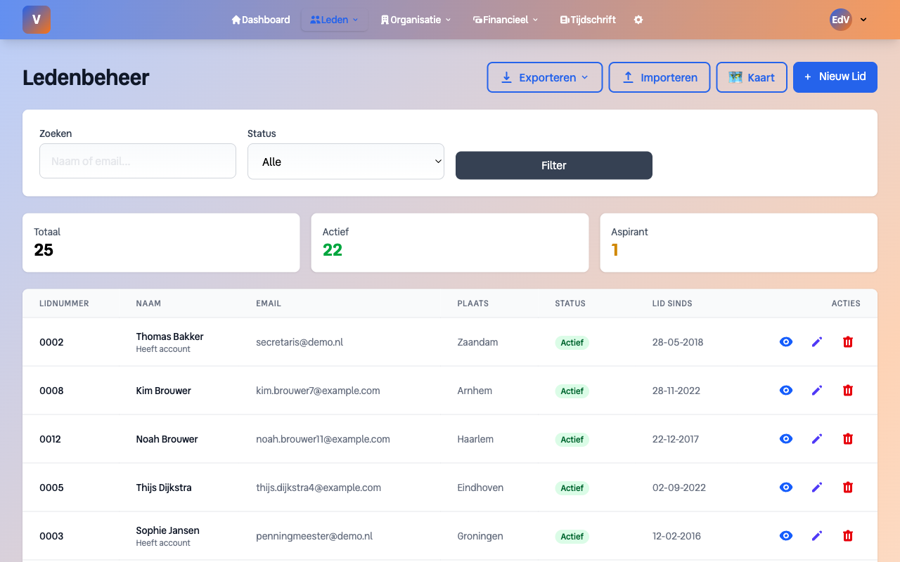 Ledenboek Ledenbeheer